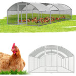 Jiubiaz poulailler 3�8�2 m avec toit arqu� ? voli�re ext�rieure, enclos pour petits animaux, cage � poules ...