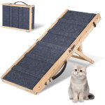 Jiubiaz rampe pour chien pliable en bois, rampe pour animaux domestiques 4 niveaux r�glable de 19, 5 ...