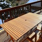 Jj. - table de jardin en bois pliante 150 cm june - 4 / 6 pers.