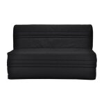 Les tendances - joe banquette bz 3 places - tissu noir - contemporain - l 143 x p 97 cm