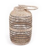 Algues - lanterne en algues naturelles tresses  la main - avec verre pour photophore - 60cm - style ...