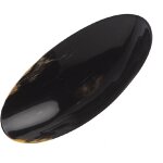 Coupelle ovale en corne naturelle - noir - taille l - idale vide - poche ou table - finition artisanale ...