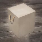 Joe sayegh - cubix - tabouret en r�sine finition b�ton - gris clair - design moderne et r�sistant - id�al ...