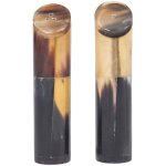 Duo salière et poivrier en corne naturelle - 11cm - fait main - style bohème ethnique - accessoire de ... Duo salière et poivrier en corne naturelle - 11cm - fait main - style bohème ethnique - accessoire de ...
