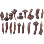 Joe sayegh - set de 18 porte - couteaux sculpt�s � la main - bois de rose naturel - 5 � 10cm - pi�ces ...