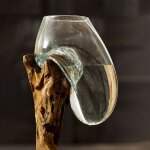 Wave - vase mural en verre soufflé et teck naturel - hauteur 25cm - pièce artisanale unique - décoration ... Wave - vase mural en verre soufflé et teck naturel - hauteur 25cm - pièce artisanale unique - décoration ...