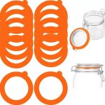 Joints en caoutchouc pour bocaux, orange, 95 x 73 mm, lot de 12 joints de remplacement en silicone joints ...