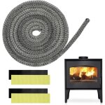 Joint tress� pour insert et po�le, 6 mm x 3 m, en fibre de verre avec 4 bandes, joint r�fractaire, joint ...