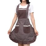 Joli tablier rouge pour cuisine, avec poches, parfait pour caf� ou p�tisserie