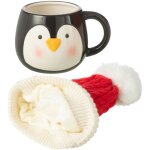 Set cadeau mug pingouin et bonnet