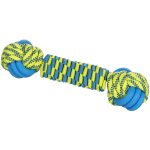 Flamingo - jouet balle noue cordon bleu & jaune  7 x 28 cm pour chien