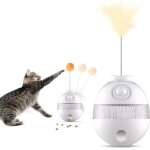 Jouet pour chat gobelet jouet interactif pour chat avec plumes et balles conception vibrante � 360 � ...