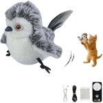 Jouet pour chat interactif ? oiseau volant avec ailes battantes, sons r�alistes, t�l�commande ? oiseau ...
