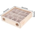 Jouet pour hamster - - labyrinthe en bois naturel - interactif - 16 trous d'entr�e - 13 compartiments ...