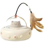 Jouet interactif pour chat jouet automatique avec laser rotatif, plume suspendue, lumire led, dtecteur ...