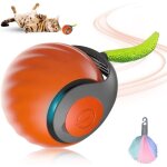 Jouet interactif pour chat orange diam�tre 5 cm 1 balle interactive avec queue en peluche jouet intelligent ...