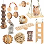 Jouets  macher pour hamster lot de 10 macher en bois naturel petits animaux cochon d'inde, chinchilla, ...