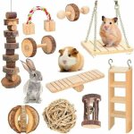 Jouets � macher pour hamster lot de 10 macher en bois naturel petits animaux cochon d'inde, chinchilla, ...