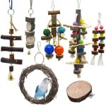 Jouets pour oiseaux 7 pi�ces avec jouets � m�cher et moudre pour cage � oiseaux - id�al d�coration de ...