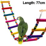 Jouets perroquets corde naturelle color�e, �chelle et pont suspendus, accessoires cage flexibles
