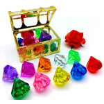 Jouet de plong�e en pierre pr�cieuse, 10 gros diamants color�s avec coffre au tr�sor pirate, jouets de ...