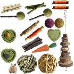 Jouets sofier pour lapins et cochons d'inde, foin de timothy naturel, jouets � m�cher faits main pour ...