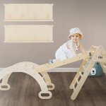 Toboggan pour triangle d'escalade avec 7 prises, bois naturel, planche  glisser, rampe pour arc d'escalade, ...
