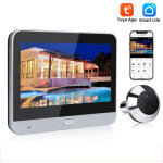 Judas de porte, sonnette vid�o num�rique wifi avec vision nocturne et d�tection de mouvement, �cran lcd ...