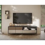 Jules - meuble tv - 2 portes et 1 tiroir - 206 cm - gris / bois Jules - meuble tv - 2 portes et 1 tiroir - 206 cm - gris / bois