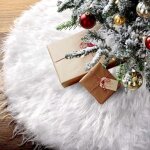 Jupe d'arbre de no�l blanche en peluche tapis de sapin cache pied pour d�coration festive de no�l �l�gante ...