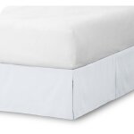 Jupe de lit plisse de luxe?jupe plisse longue, style ample, couleur unie, blanche, taille standard(198x203 ...