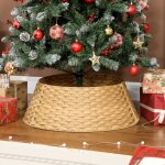 Jupe de sapin de nol ,  68 cm, collerette en plastique pour pied de sapin, housse de pied de sapin ...