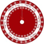 Jupe de sapin de no�l 90 cm - tapis ou tapis de pique - nique avec motif flocon de neige et �l�ments ...