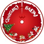 Jupe de sapin de no�l rouge, couverture sapin de no�l, christmas tree skirt plaid �cossais couvre pied ...