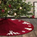 Jupe de sapin de nol tricote en 3d, 122cm grande jupe laine tricote main, couvercle de base en lan, ...