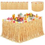 Jupe de table hawa�enne d�corations de f�te hawa�ennes jupe table avec des fleurs multicolores pour bbq ...
