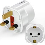 Adaptateur europ�en vers britannique, 1 pack adaptateur de prise ue vers britannique adaptateur de prise ...
