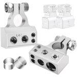 Jeu de bornes de batterie avec 2 couvercles transparents et joints pour rnovation d'autoradio, argent ...