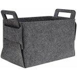 Panier b�che bois 36x25x23 cm bo�te de rangement en feutre gris