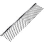 Peigne pour animaux, acier inoxydable, 19 cm, argent