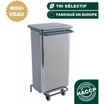 Jvd - conteneur mobile à pédale 110l inox brillant - matériel professionnel Jvd - conteneur mobile à pédale 110l inox brillant - matériel professionnel