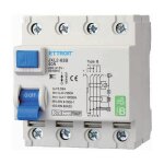 Ettroit jx344069 disjoncteur diffrentiel pur 4p 40a 30ma courbe b 6ka ac / dc 380v