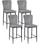 Jymtom - lot de 4 tabourets de bar en simili - cuir avec dossier - tabouret de bar avec assise rembourr�e ...