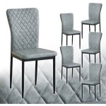 Jymtom - lot de 6 chaises � dossier haut pour salle � manger / salon, si�ge en tissu simili cuir - nouveau ...