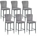 Jymtom - lot de 6 tabourets de bar en simili - cuir avec dossier - tabouret de bar avec assise rembourr�e ...