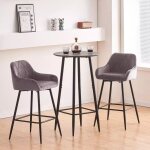 Jymtom - ensemble de 2 chaises hautes de bar tabourets de cuisine salle � manger avec dossier, accoudoirs ...