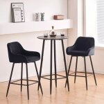 Jymtom ensemble de 2 chaises hautes de bar tabourets de cuisine salle � manger avec dossier, accoudoirs ...