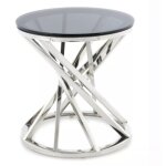 Jymtom - table basse moderne / table d'appoint moderne - table ronde elgante table en verre fum design ...