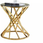 Jymtom - table basse moderne / table d'appoint moderne - table ronde el�gante table en verre fum� design ...
