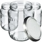 Kadax lot de 24 bocaux à confiture 720 ml avec couvercle à visser - avec bouchon à vis - argentés Kadax lot de 24 bocaux à confiture 720 ml avec couvercle à visser - avec bouchon à vis - argentés